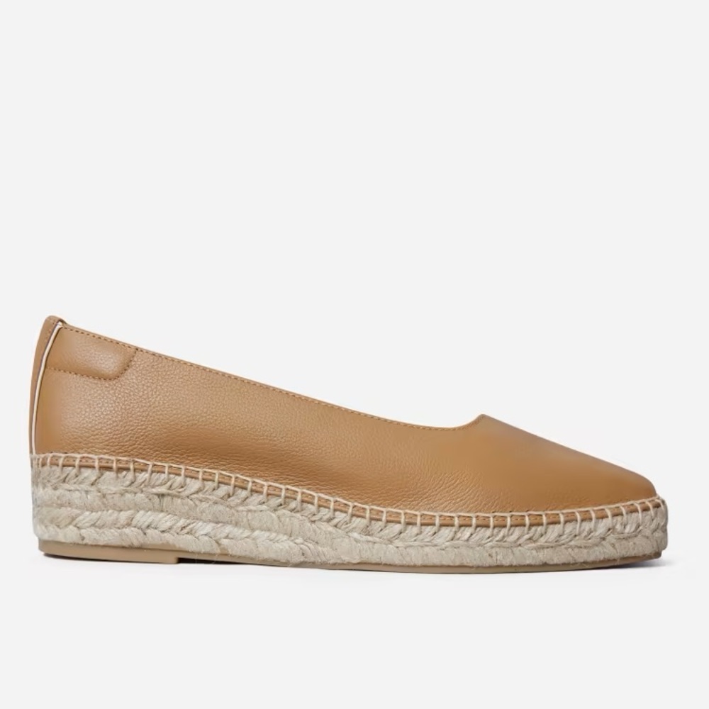 Everlane Ladies Caramel Tan Wedge Espadrilles Slip-On - Size 9